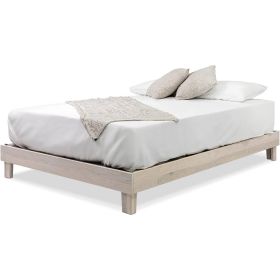 Queen size Solid Wood Heavy Duty Platform Bed Frame in Off-White - Made In USA
