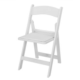 [Replacement 15868578]4 Pack Folding Chairs, Resin Chairs with Padded Seat