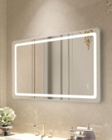 LED Bathroom Mirror, 36" x 72" LED Bathroom Vanity Mirror with Frontlit and Backlit, Anti-Fog Memory Mirror with Lights