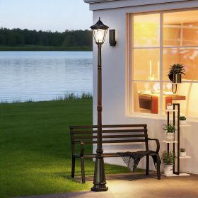 Aluminum Solar Powdered Lamp, PIR Motion Sensor 94.5" Solar Lamp Post Light