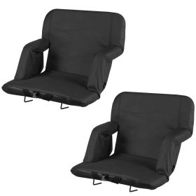 Stadium Seat, 6 Adjustable Angle Wide Bleacher Chair, 2.9'' Cushion Padded Stadium Seat with Armrest and Back Support